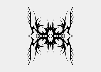 Spooky black symmetrical tribal motif