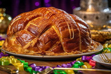 photo of a king cake,