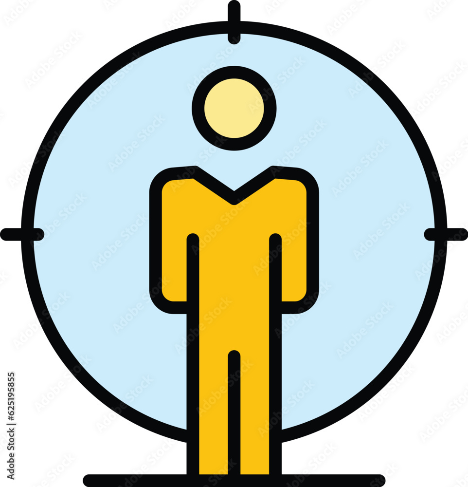 Wall mural candidate target icon outline vector. people customer. business work color flat