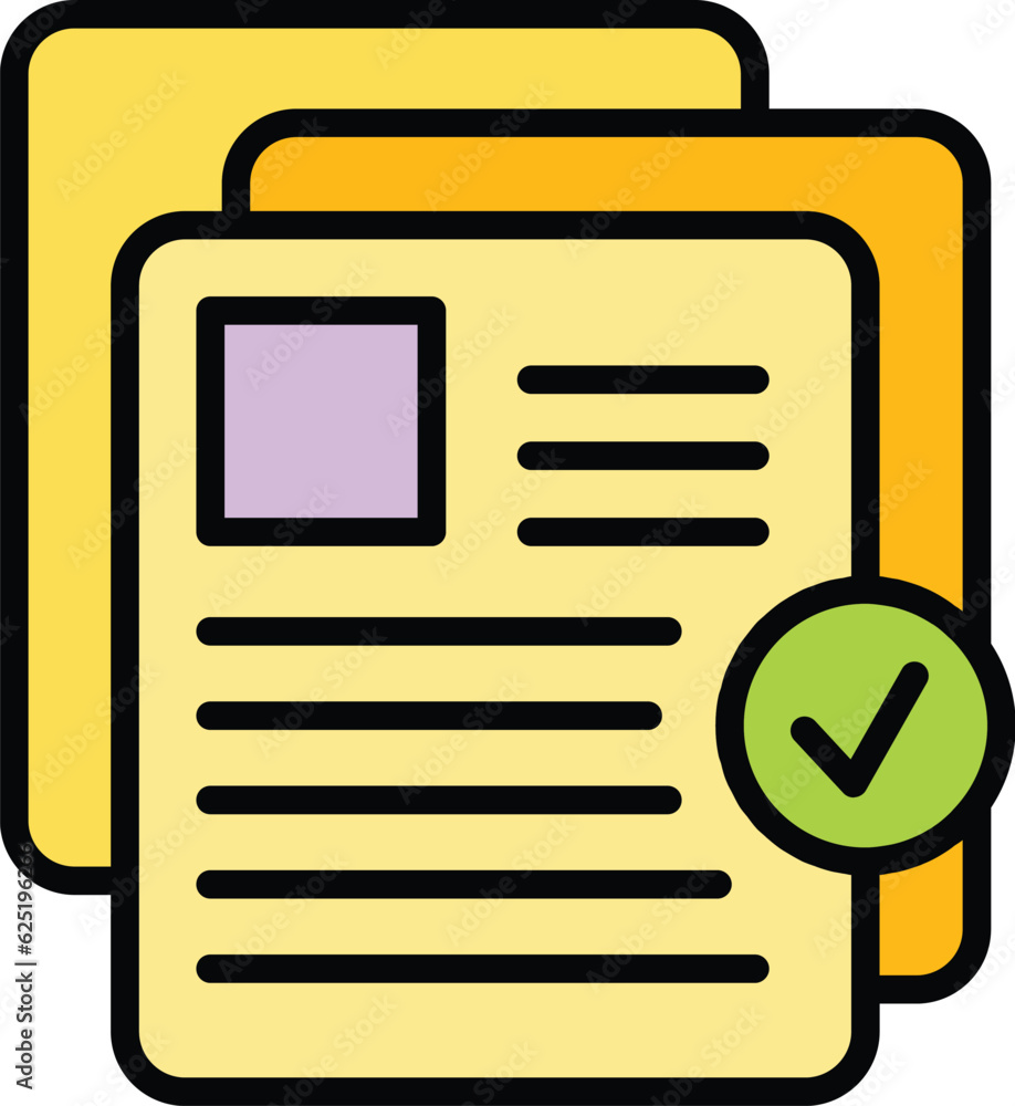Poster job documents icon outline vector. business document. office design color flat