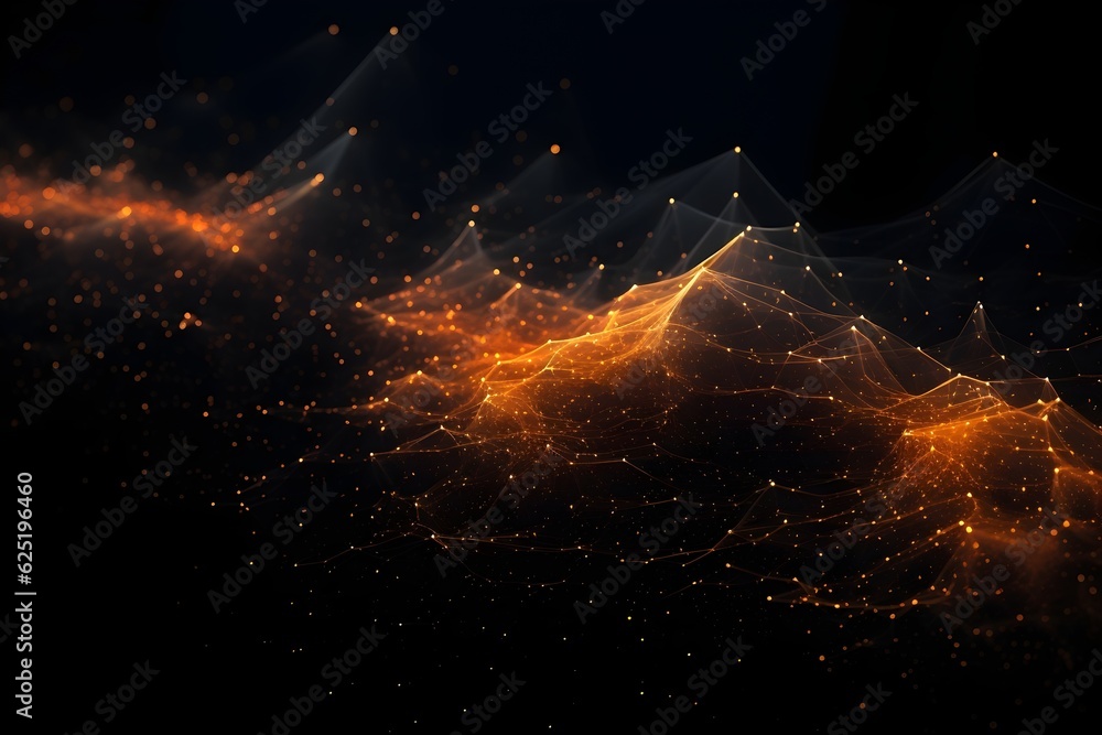 Wall mural an abstract image showcasing particles of light floating in a dark space. this enigmatic graphic res