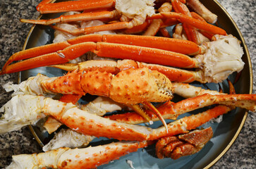Alaskan crab legs. Alaska King Crab.