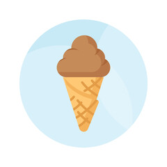 Chocolate flavored cone ice cream vector design in trendy style