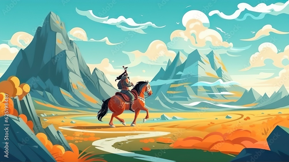 Poster abstract background mongol empire. capturing the essence of the mongol empire through an intricate a