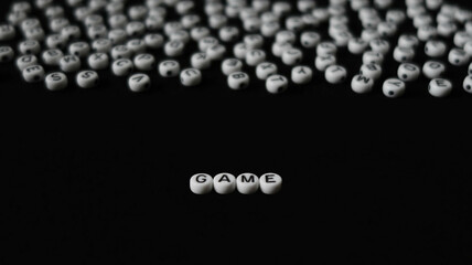 Word GAME made with round blocks
