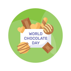 World chocolate day vector design in modern design style, premium icon