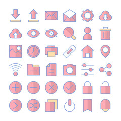 User Interface Icons Filled Outline Style for Any Purpose