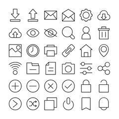 User Interface Icons Outline Style for Any Purpose