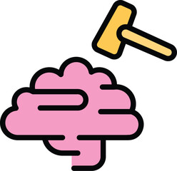 Human stereotype icon outline vector. Social discrimination. Life challenge color flat