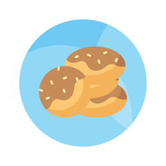 Delicious chocolate cookies in modern design style, easy to use and download