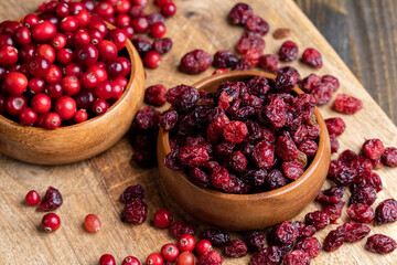 Dried red cranberries with sugar syrup