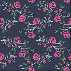 seamless vector  flower design  pattern on  background