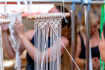 Macrame Workshop. Handmade Elegance: Women Weaving Macrame Delicacies in Workshop