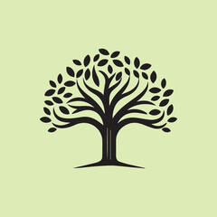 Obraz na płótnie Canvas Tree hand drawn logo icon