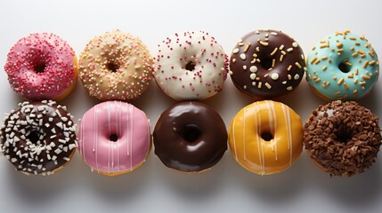 Delicious donuts collection. Generative AI