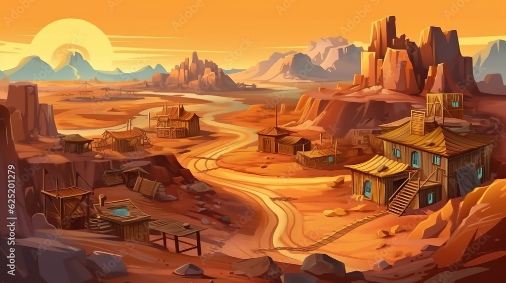 Aufkleber abstract background gold rush and mines. designing of a banner highlighting the allure and dangers o