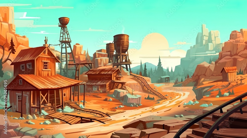 Poster abstract background gold rush and mines. creation of a captivating background for a historical illus