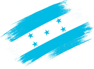 Honduras flag with brush paint textured isolated  on png or transparent background