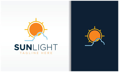 sun light logo with sun and cloud