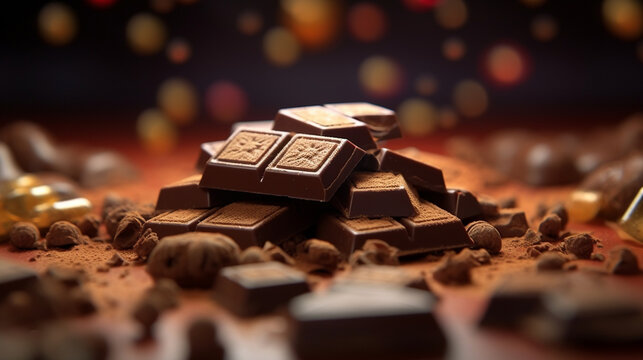 chocolate and coffee HD 8K wallpaper Stock Photographic Image
