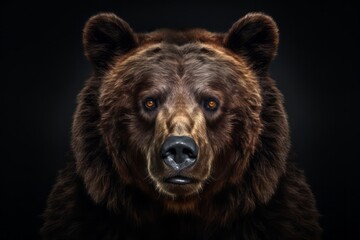 Ursus Portrait, A Majestic Illustration of a Dangerous Grizzly Bear, Generative AI
