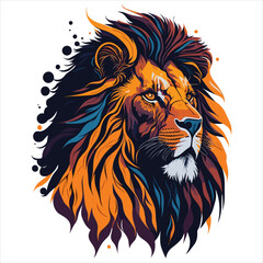 A silhouette lion head vector illustration