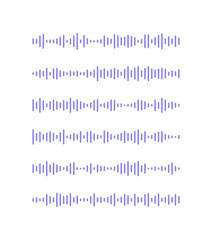 Social audio of voice. Record player lines. Podcast soundwave. Volume equalizer icon with stereo noise. Sound wave message. Shape of mobile talk track for media music app. Vector illustration.