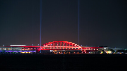 Fototapeta na wymiar 兵庫県神戸市 夜の神戸大橋