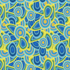 Seamless abstract blue and yellow pattern