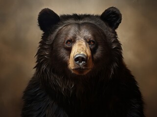 Fototapeta premium Ursus Portrait, A Majestic Illustration of a Dangerous Grizzly Bear, Generative AI