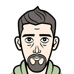 Obraz premium Bold Line Quirky Man minimal Avatar on white background