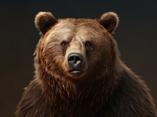 Fototapeta premium Ursus Portrait, A Majestic Illustration of a Dangerous Grizzly Bear, Generative AI