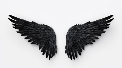 Fototapeta na wymiar Black wing isolated on white background
