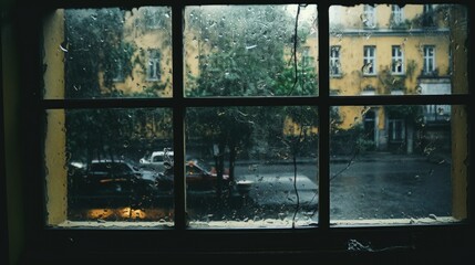 Interior Shot of Window Frame during Spring Time Sunny Day generative AI.