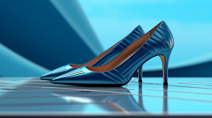 blue heels HD 8K wallpaper Stock Photographic Image
