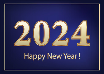 2024  Happy New Year celebrations. Vector design for background for posters, banners, calendar and greetings.