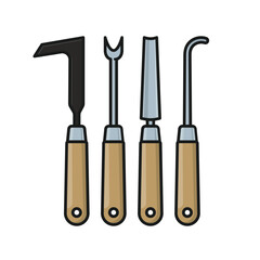 Weeding tools assortment isolated vector illustration for Weed Your Garden Day on June 11