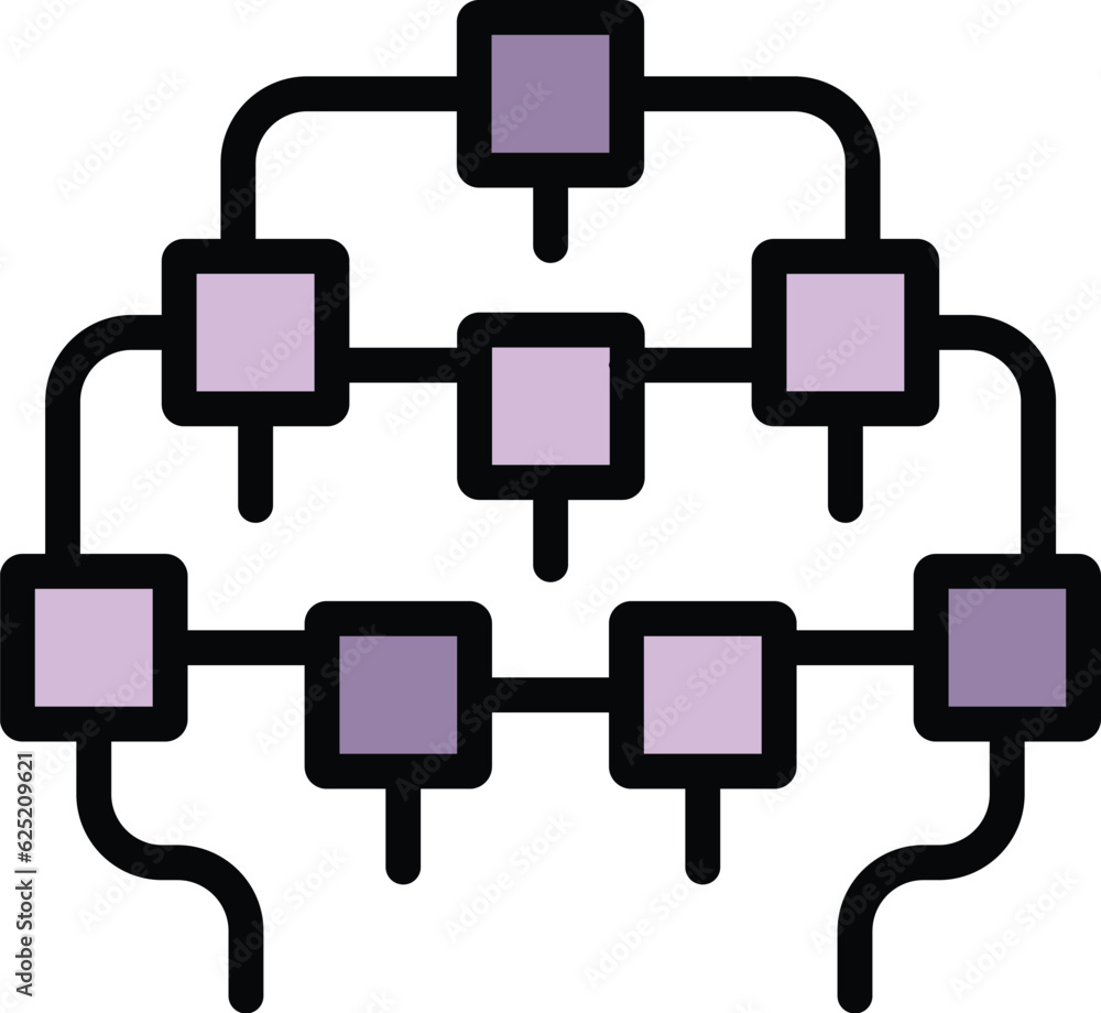 Poster company scheme icon outline vector. flow chart. diagram element color flat