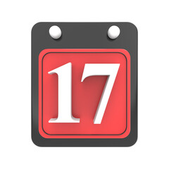 Calendar Day 17 Icon 3D Render