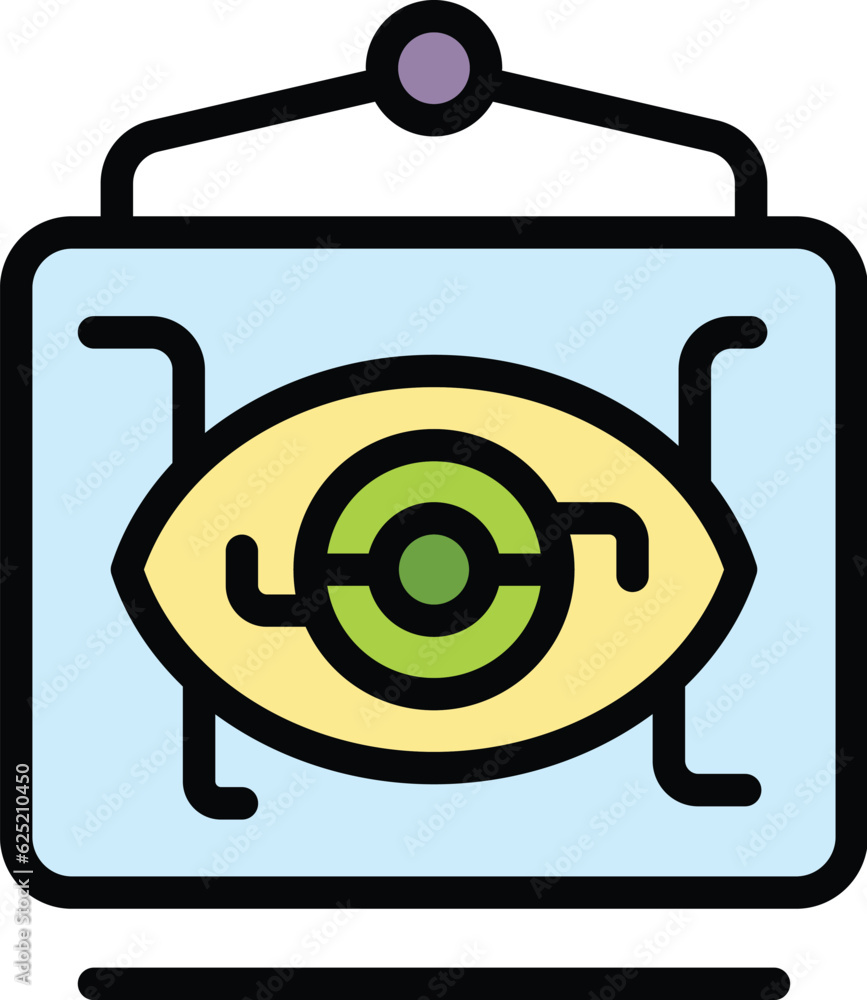 Aufkleber big data banner icon outline vector. business technology. web analytics color flat