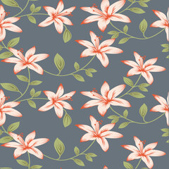 seamless vector flower and cheeks design pattern on background