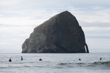 Surfers on the Oregon Coast