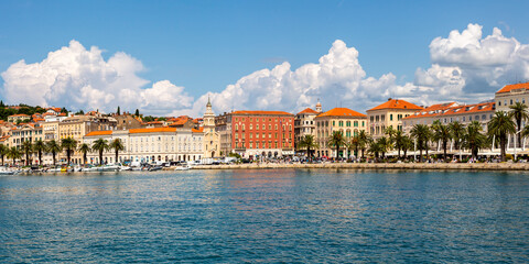 Obraz premium Split old town waterfront at the Mediterranean Sea vacation panorama in Croatia