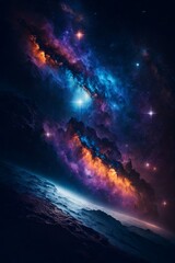 3DS Desain. InterStellar Night A Celestial Tapestry of Stars, Planets, and Comets