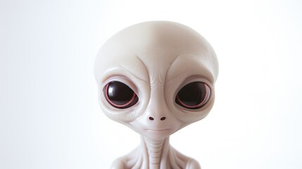 Naklejka premium Realistic Alien on White Limbo Background generative AI.