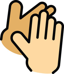 Hand clap icon outline vector. Handclap applause. People encourage color flat
