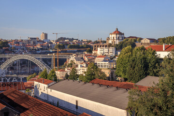 Vista para a Ponte Luís I e Serra do Pilar - obrazy, fototapety, plakaty