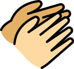 Emotion handclap icon outline vector. People applause. Public support color flat