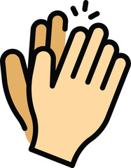 Handclap sound icon outline vector. People applause. Public support color flat