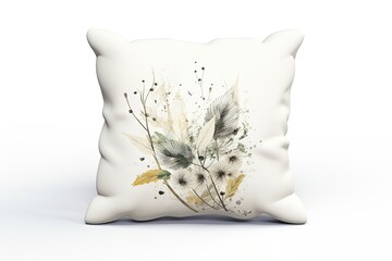 Square white pillow without background 